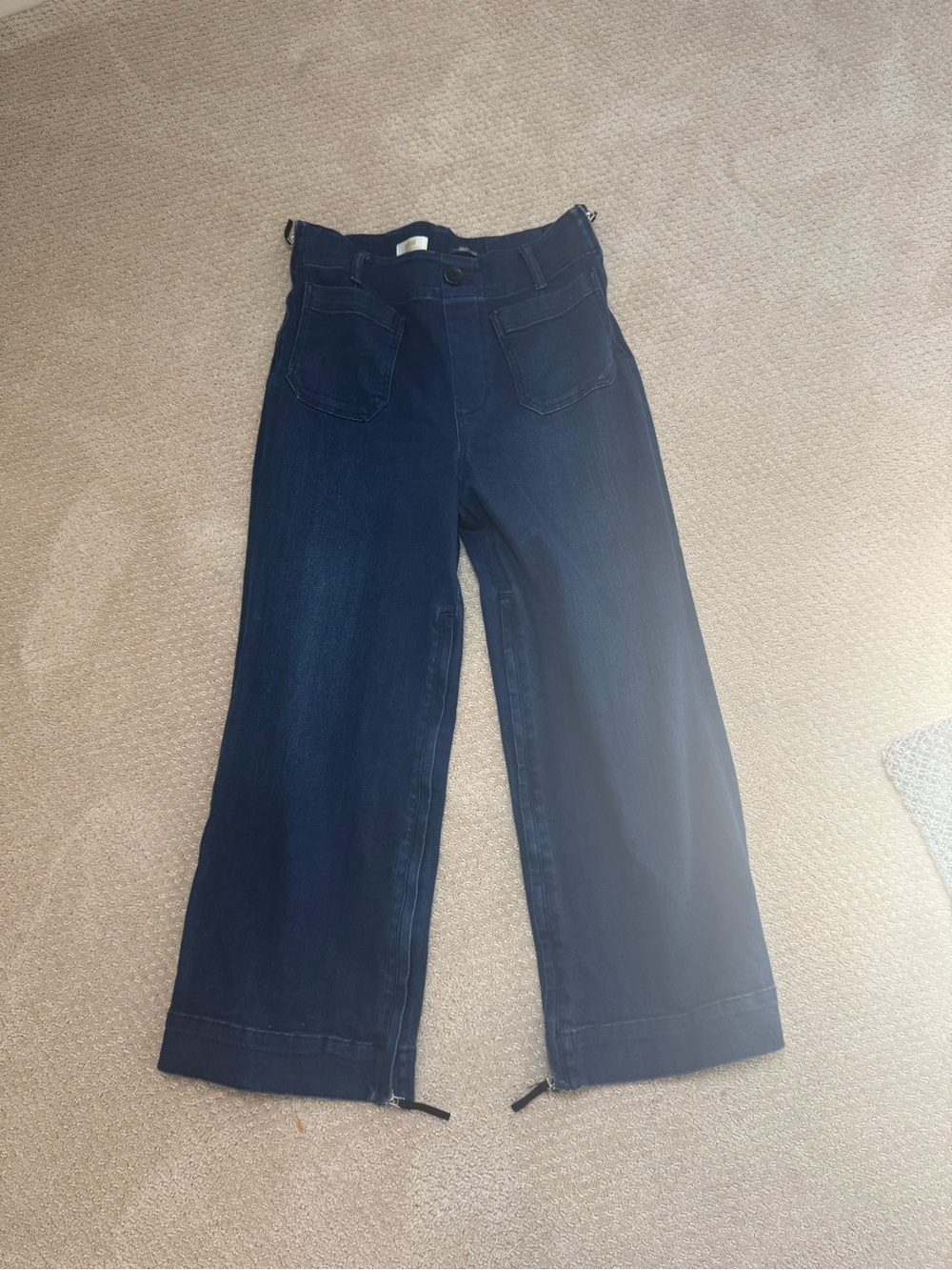 Maeve Colette Women's Dark Blue Wide-Leg Jeans